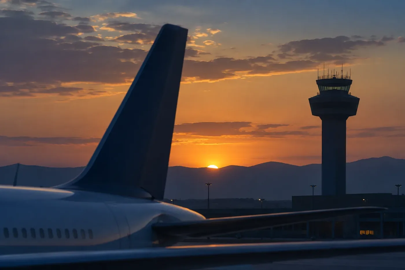 Illustration of an airport departures board scene